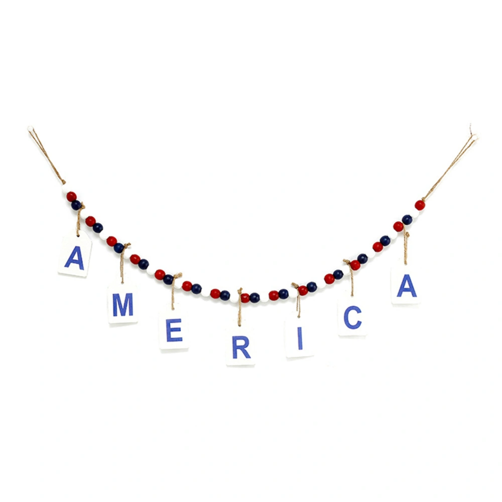 Independence Day Wooden Bead String 4th of July Decorations for Home