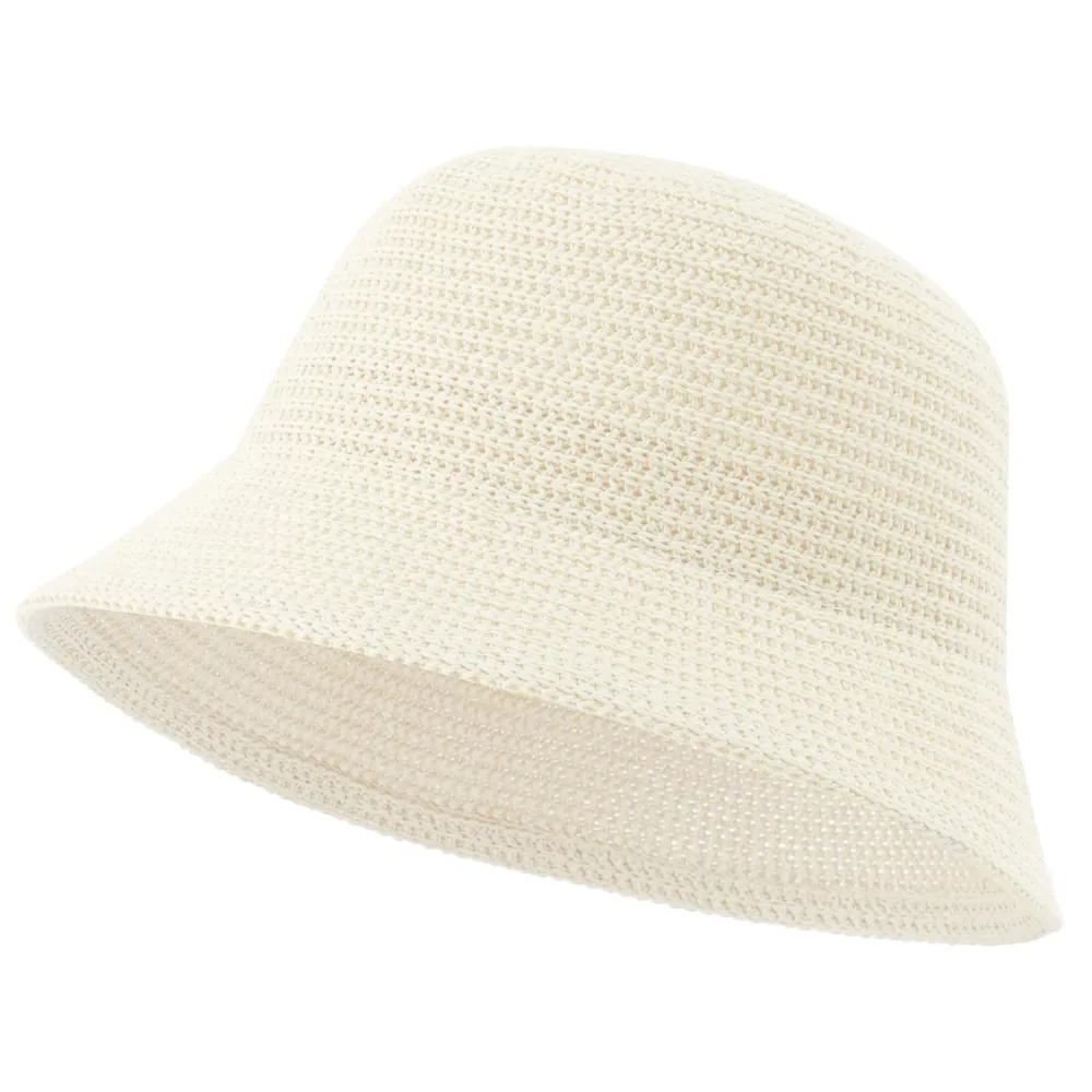 Women Woven Bucket Hat, Mesh Beach Sun Hat Foldable Travel Fisherman's Hat Fishing Cap for Spring Summer Fall