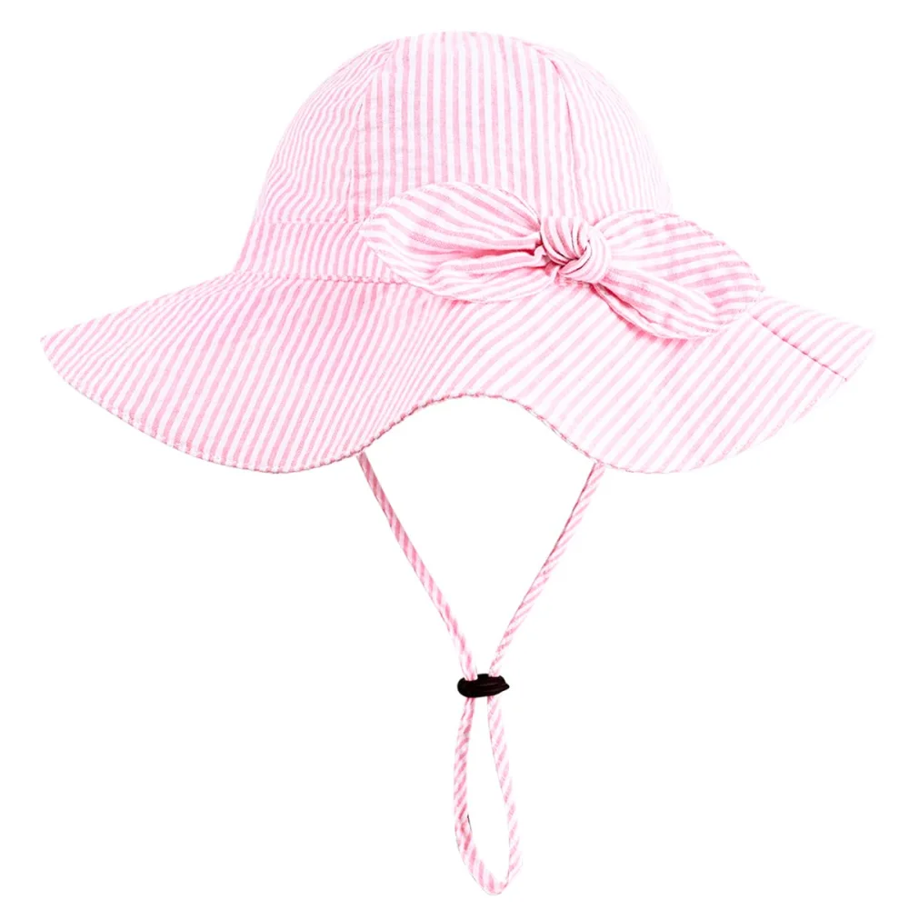 Baby Girl Sun Hat with UPF 50+ Outdoor Adjustable Beach Hat with Wide Brim Bucket Hats