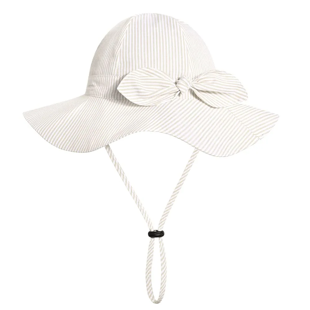 Baby Girl Sun Hat with UPF 50+ Outdoor Adjustable Beach Hat with Wide Brim Bucket Hats