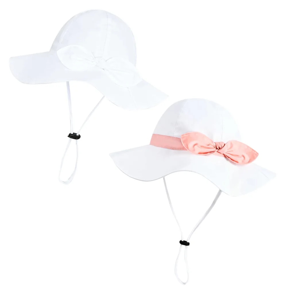 Baby Girl Sun Hat with UPF 50+ Outdoor Adjustable Beach Hat with Wide Brim Bucket Hats