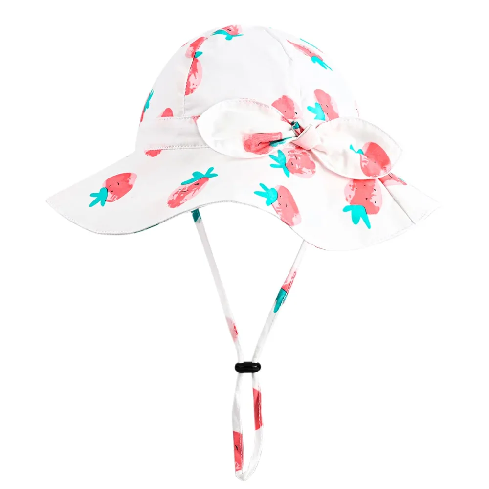 Baby Girl Sun Hat with UPF 50+ Outdoor Adjustable Beach Hat with Wide Brim Bucket Hats