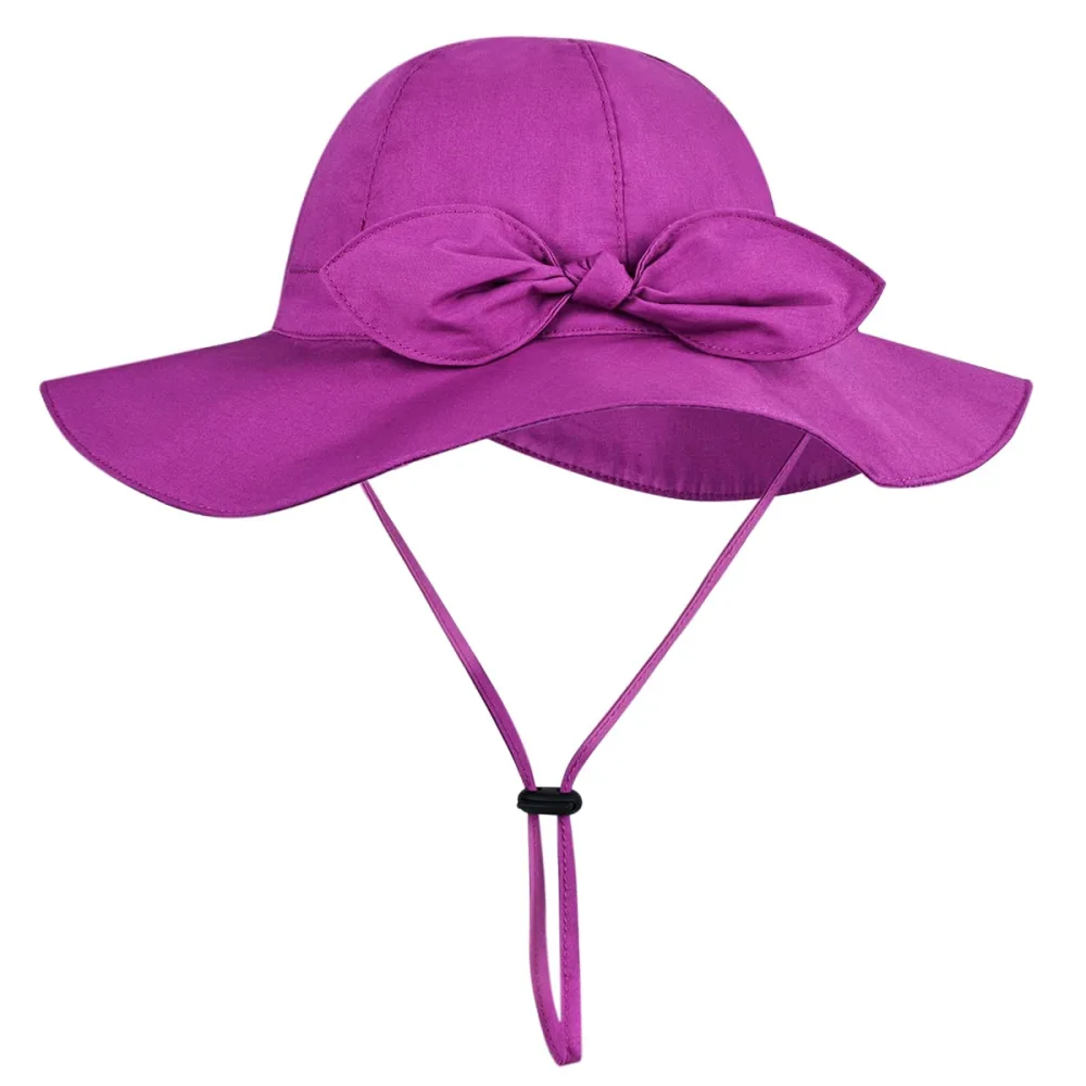 Baby Girl Sun Hat with UPF 50+ Outdoor Adjustable Beach Hat with Wide Brim Bucket Hats