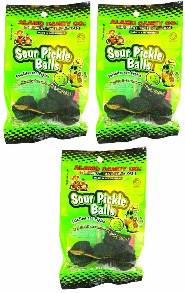 Sour Pickle Balls, 1 Ounce, Pack of 3