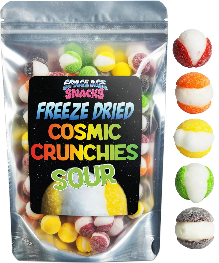 Sour Freeze Dried Candy - 4 Ounce Freeze Dried Sour Cosmic Crunchies Viral Candy - Gourmet Freeze Dried Sour Candy - Freeze Dry Candy Dry Freeze Candy for All Ages