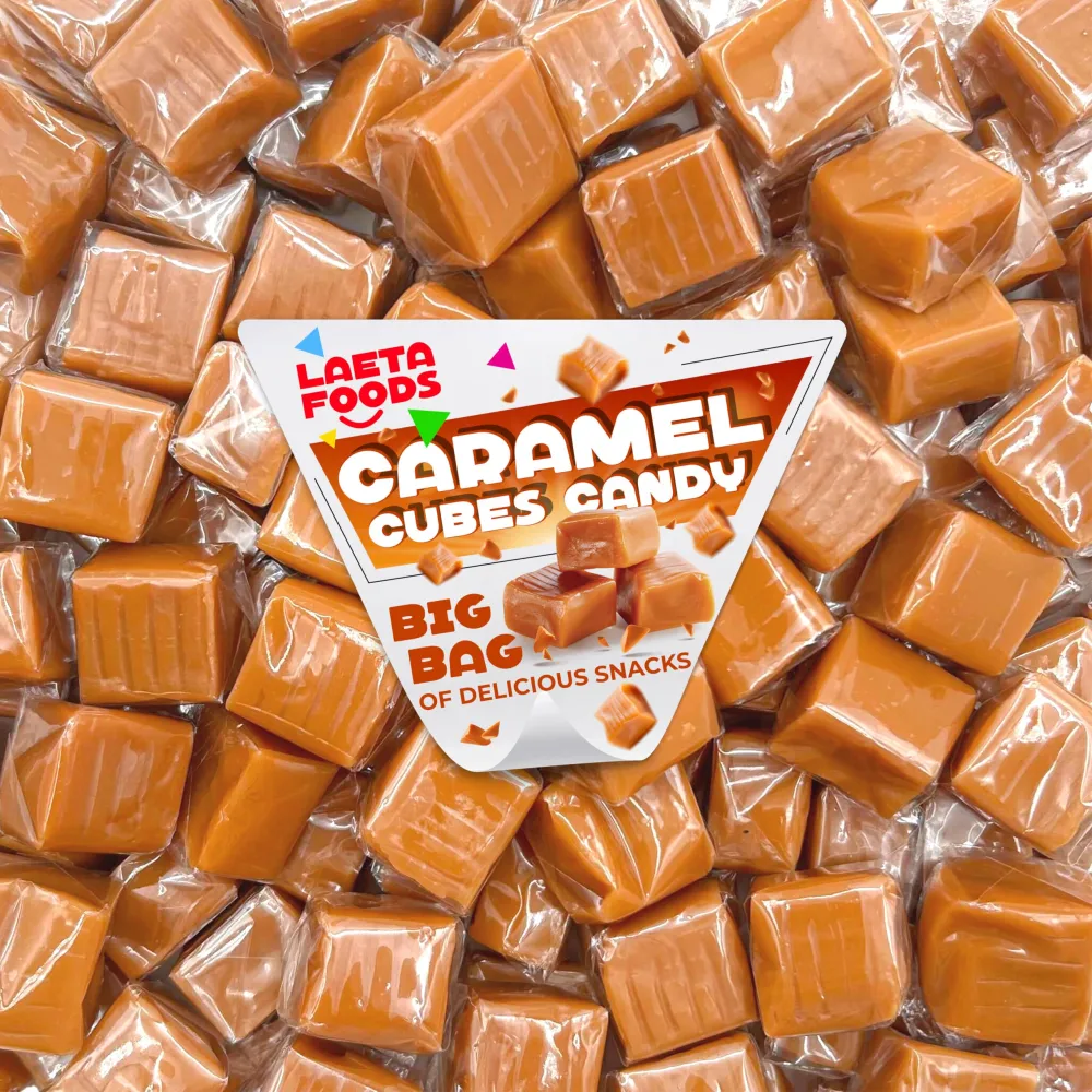 Caramel Cubes Candy, Classic Chewy Treat, Individually Wrapped (1 Pound Bag - Approx. 65 Count)