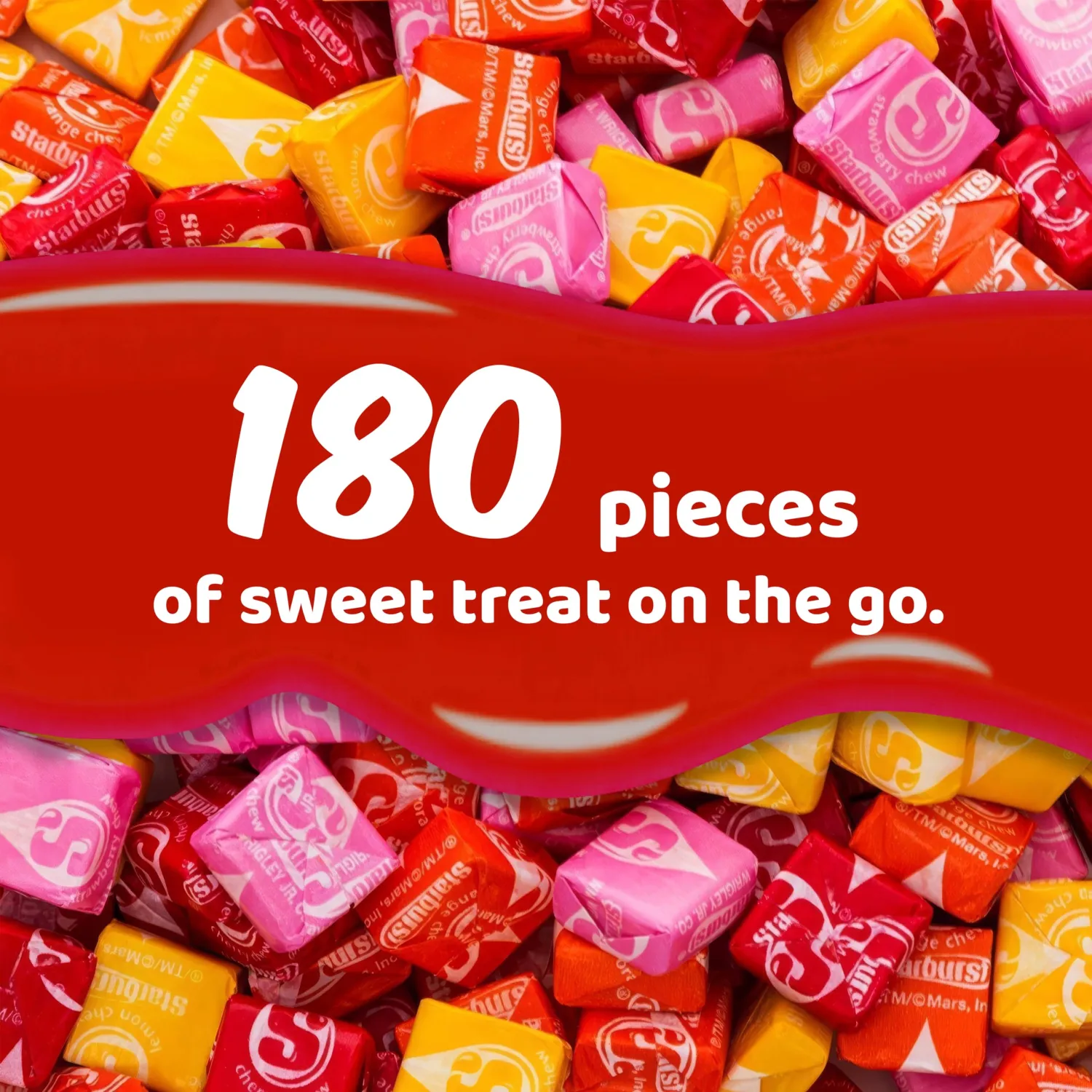 Strburst Original Fruit Chews 2 Pound Approx 180 Pieces - Bulk Candy of Individually Wrapped Candy Bulk, Tropical Chewy Fruity Candy, Perfect Fruit Snacks for Kids & Adults - Orange, Strawberry, Cherry, Lemon - Wrapped Candy Fruity Candy Small Candy Soft Candy Tropical Candy For Candy Buffet and Candy Dish