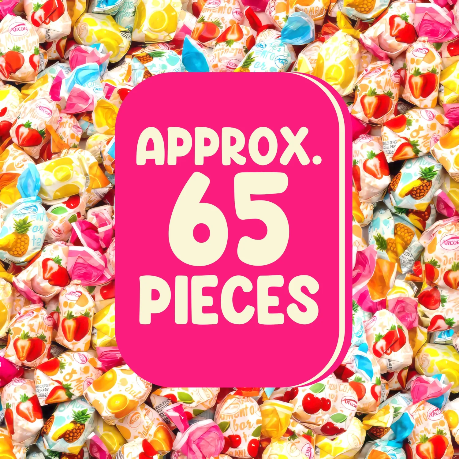 Arcor Fruit Filled Candy - Hard Bulk Candy - 1 Pounds Approx 65 - Candy Variety Pack with Fruit Filled Candy - Hard Candy Soft Center Delights
