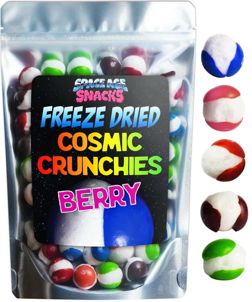 Premium Freeze Dried Candy - 4 Ounce Berry Cosmic Crunchies Freeze Dried Candy Shipped in Box for Extra Protection - Space Age Snacks Freeze Dry Crunchies - Candy Dry Freeze Candy for All Ages