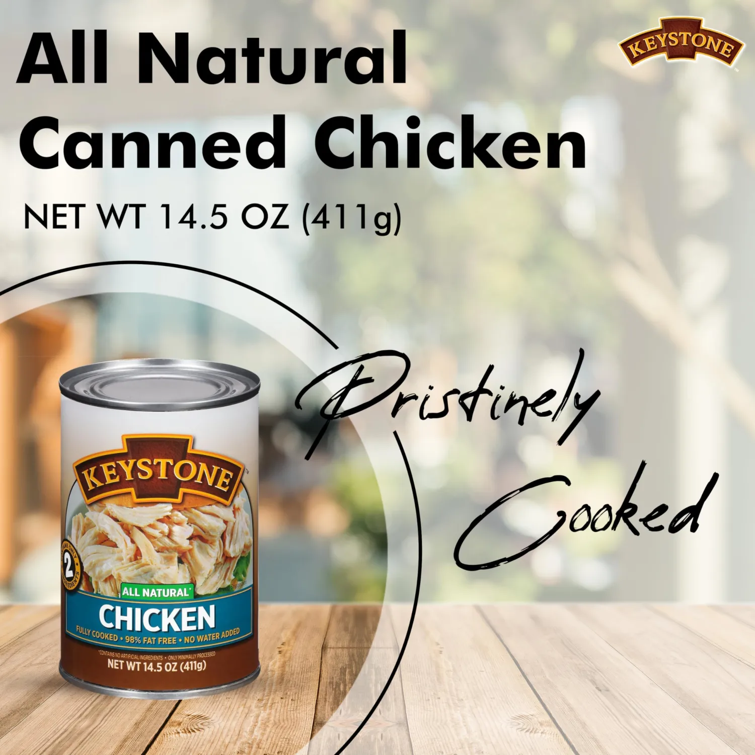Keystone All Natural Premium Canned Chicken 14.5 Oz Fully Cooked | No Water Added | Ready to Eat | Quick Meals Emergency Survival Food Canned Meat Pack of 6
