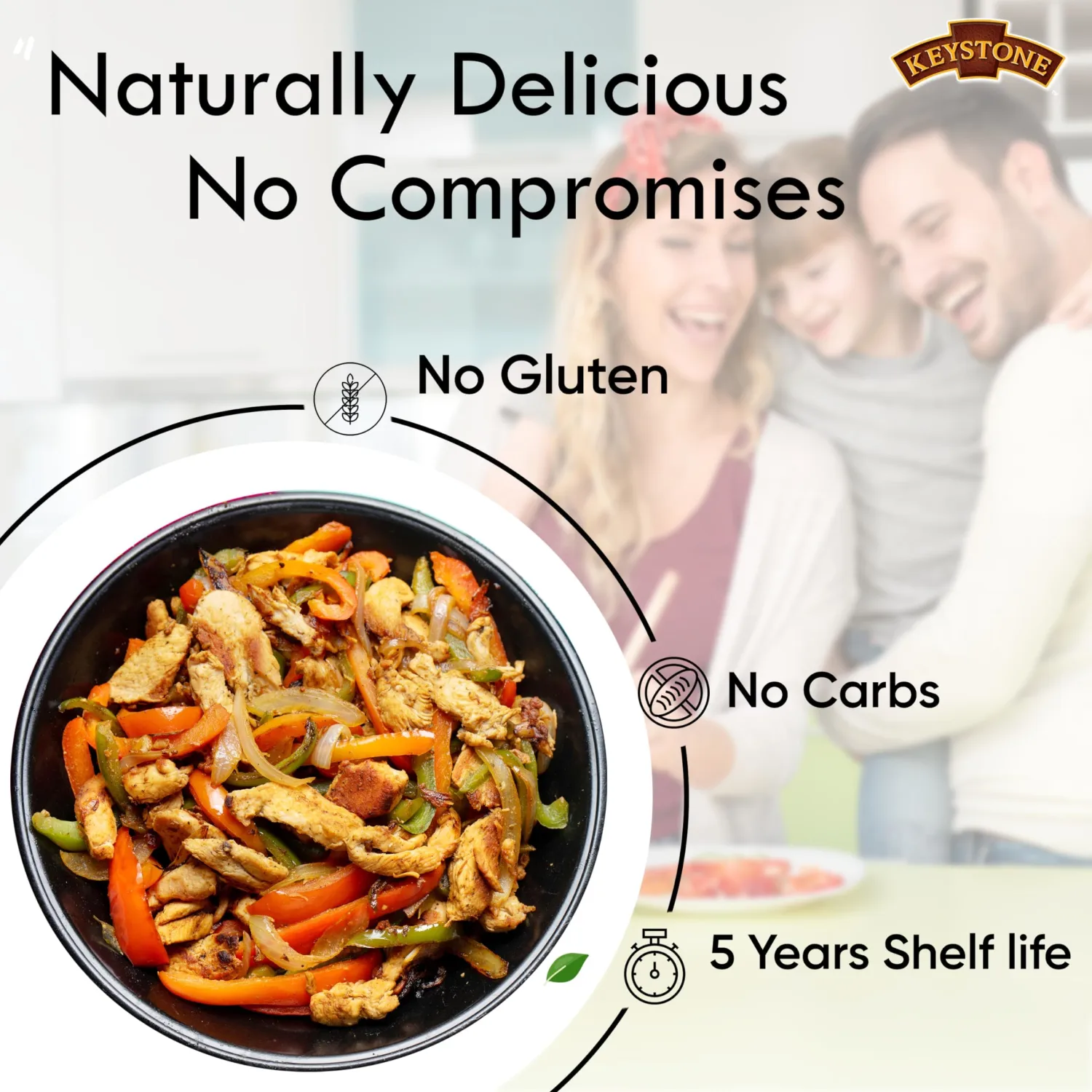 Keystone All Natural Premium Canned Chicken 14.5 Oz Fully Cooked | No Water Added | Ready to Eat | Quick Meals Emergency Survival Food Canned Meat Pack of 6