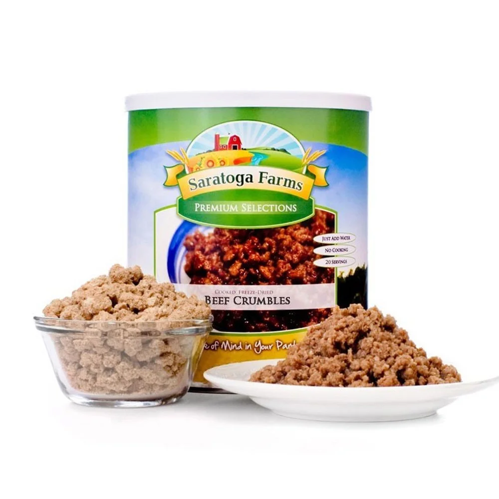 Saratoga Farms Freeze Dried Ground Beef, Emergency Food Storage Made With Real Meat, 20 Total Servings with a 20-30 Year Shelf-Life in #10 Can (Save Even More with 2,3,4, or 6 Pack)