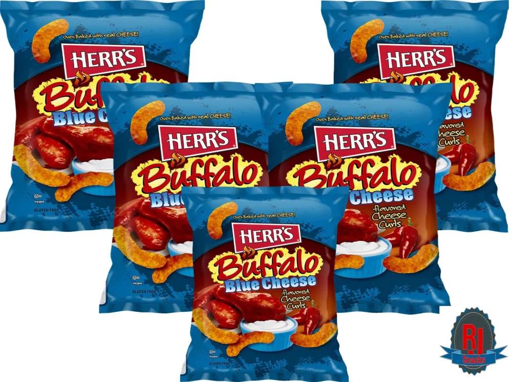 Herr`s Potato Chips & Cheese Curls -,1Oz (Curated by RJ Snacks Value Pack)… (Buffalo Blue Cheese Curls)