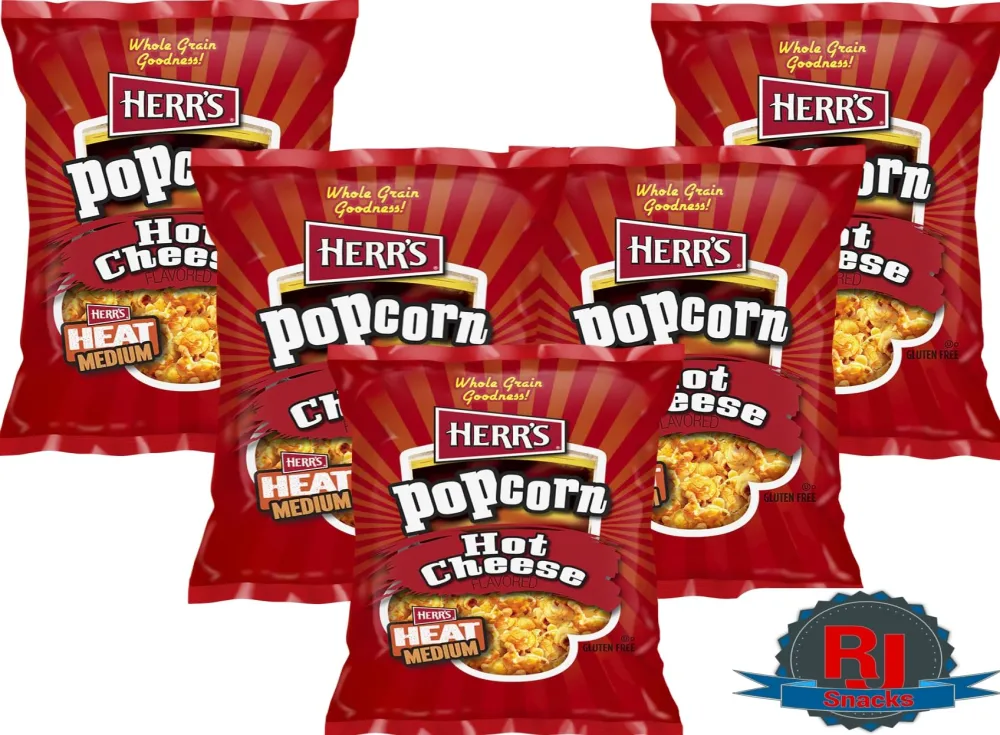 Herr`s Potato Chips & Cheese Curls -,1Oz (Curated by RJ Snacks Value Pack)… (Hot Cheese Popcorn)