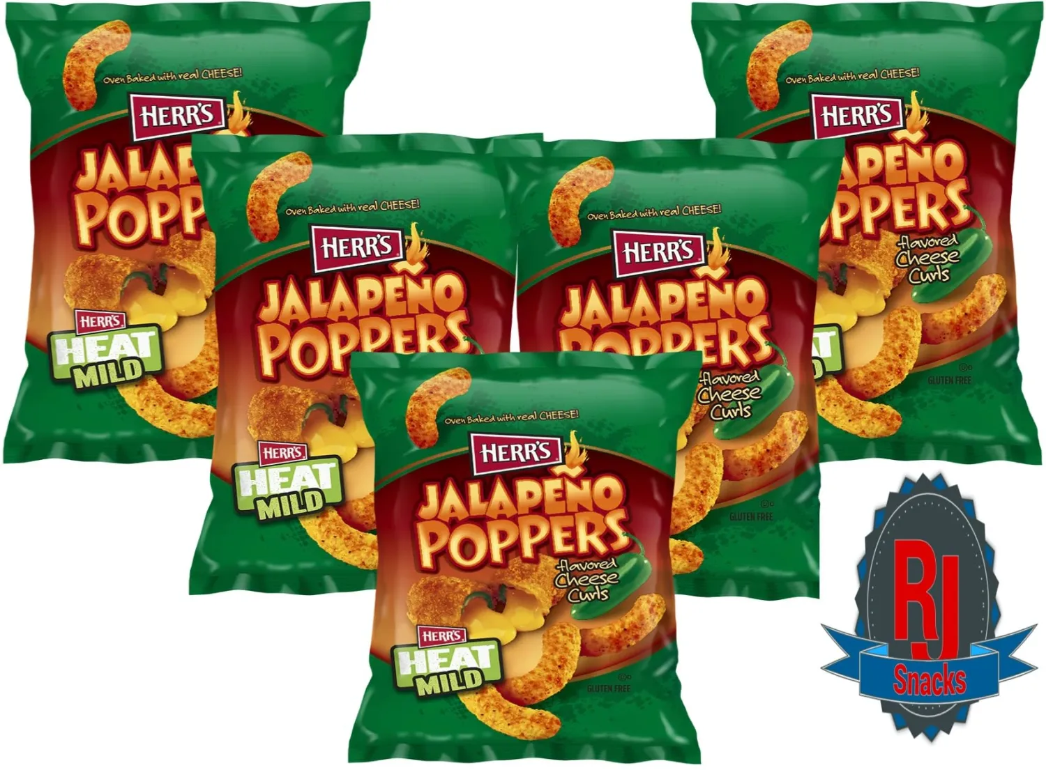 (RJ) Herr's Potato Chips & Cheese Curls -,1Oz (Curated by RJ Snacks Value Pack)… (Jalapeno Popper Cheese Curls)