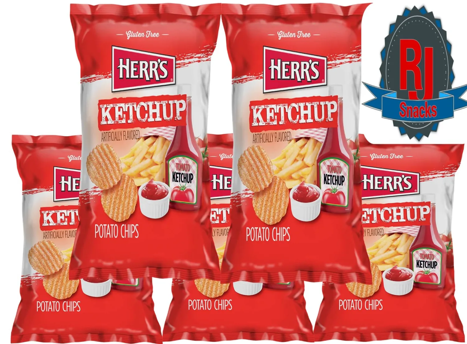 Herr`s Potato Chips & Cheese Curls -,1Oz (Curated by RJ Snacks Value Pack)… (Ketchup)