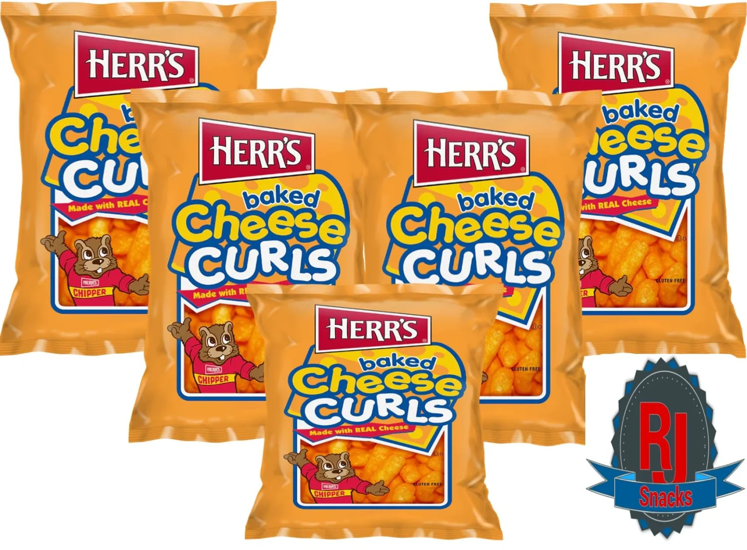 Herr`s Potato Chips & Cheese Curls -,1Oz (Curated by RJ Snacks Value Pack)… (Cheese Curls)