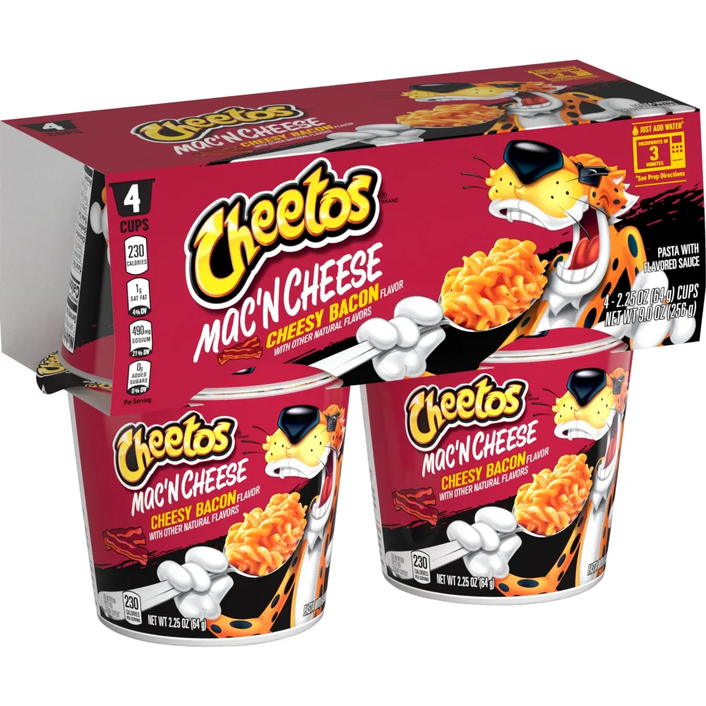 Cheetos Mac & Cheese Cups, Cheesy Bacon, (4 Cups)