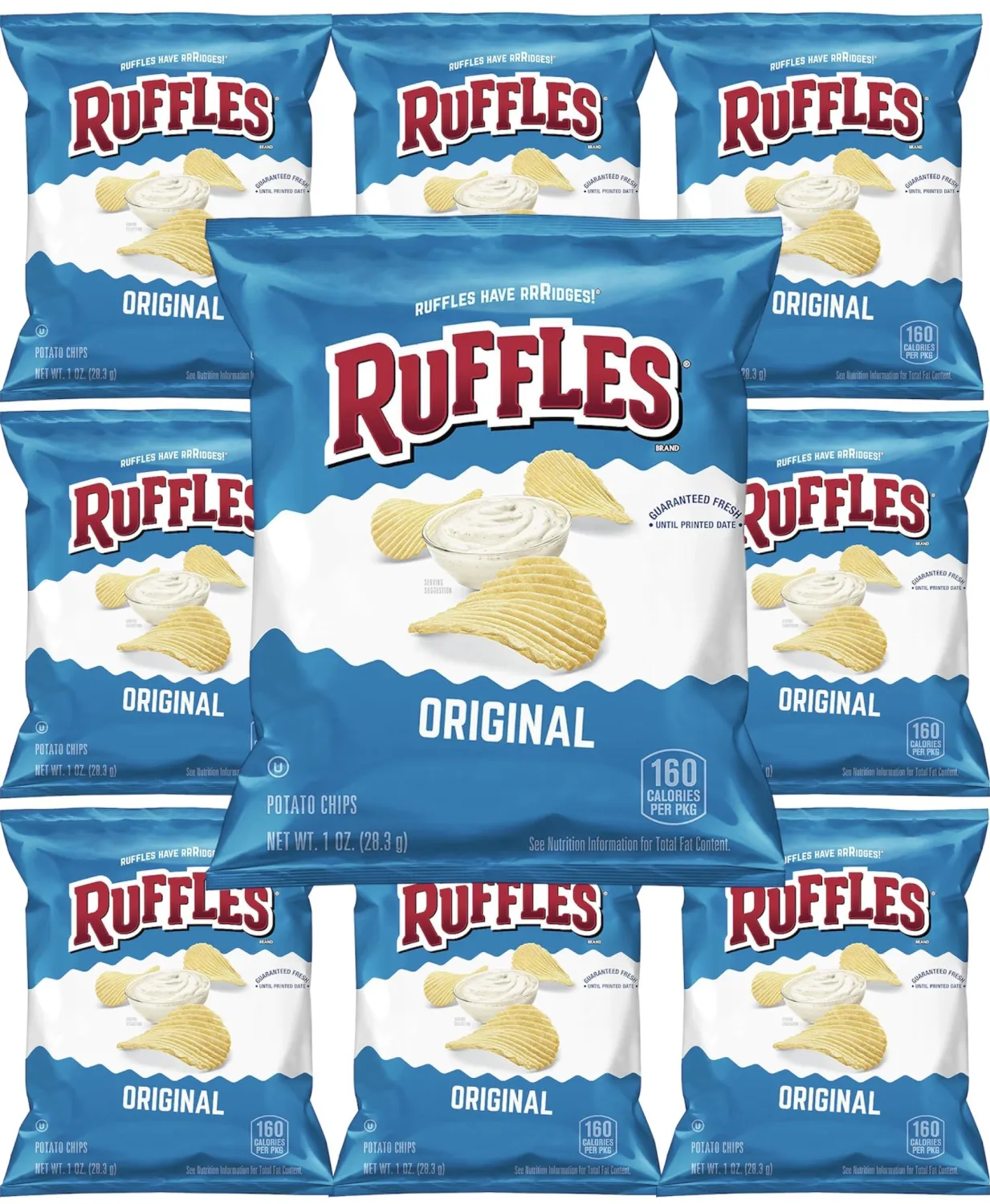 Ruffles Original Potato Chips, 1oz, 10 Count