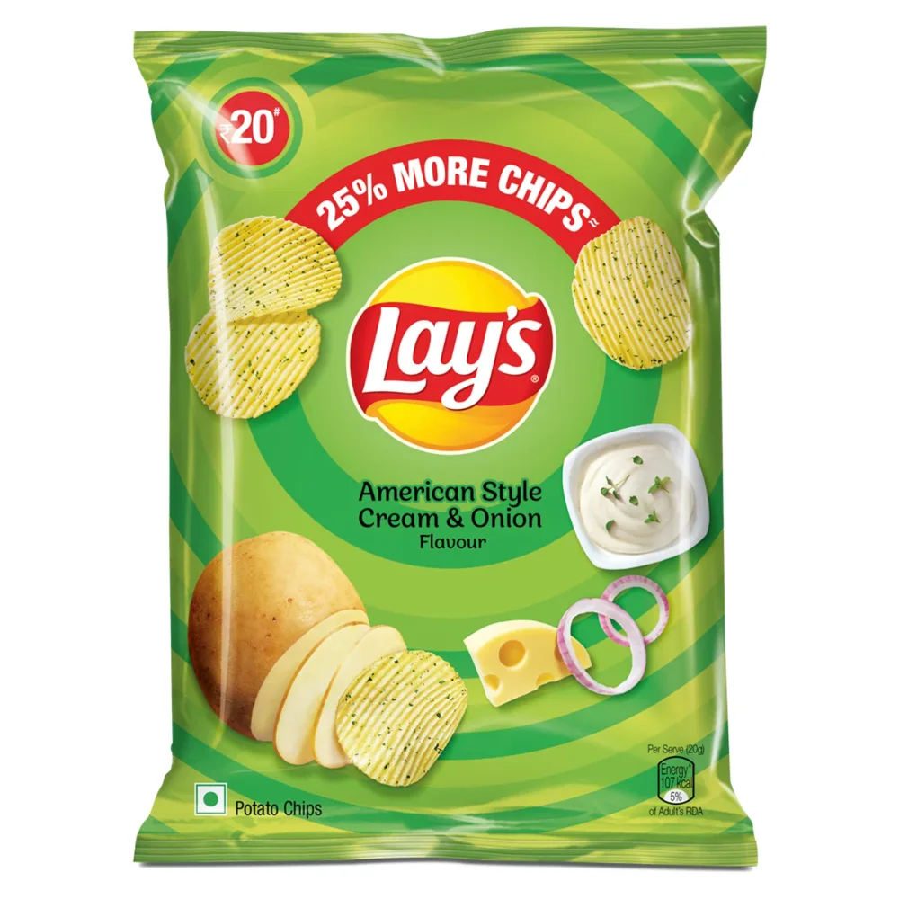 Lay's Lays American Style Cream & Onion Flavour, 52 Grams, India