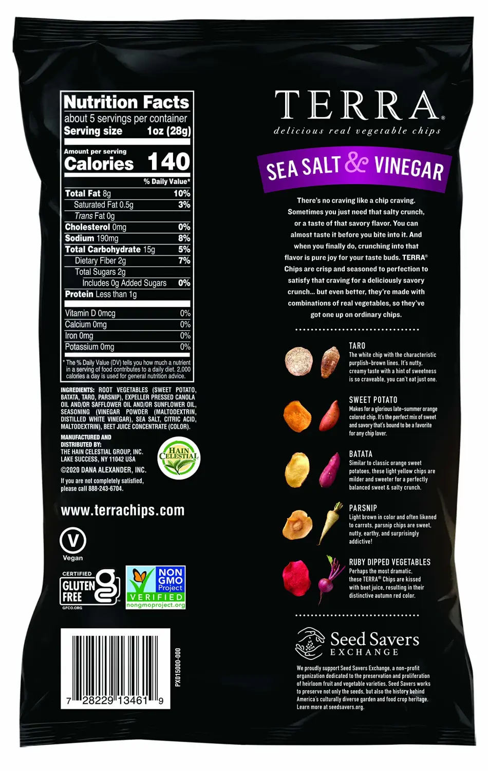 Terra Vegetable Chips, Sea Salt and Vinegar, 5 oz