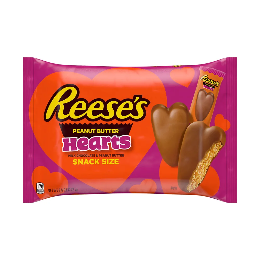 REESE'S Milk Chocolate Peanut Butter Snack Size, Valentine's Day Candy Bag, 9.6 oz