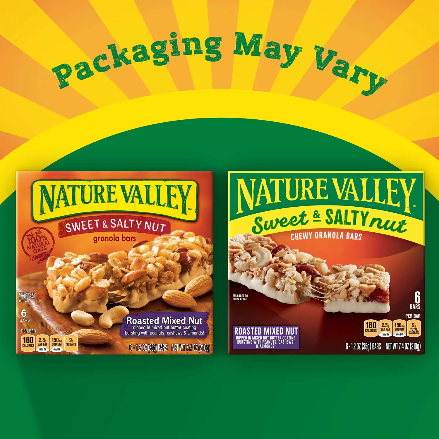 Nature Valley Granola Bars, Sweet and Salty Nut, Roasted Mixed Nut, 6 Bars, 7.4 OZ