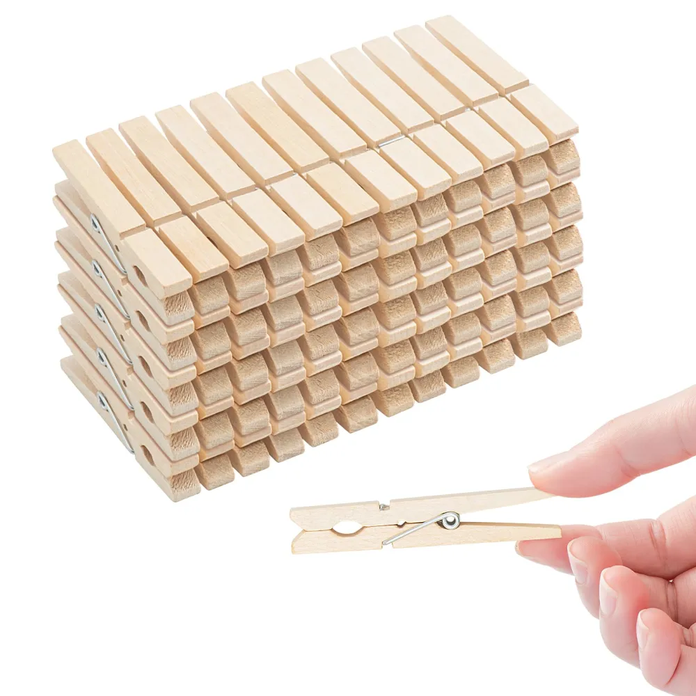 110pcs Clothespins, 2.9'' Heavy Duty Natural Wooden Clothes Pins, Multi-PurposeClothing Pins, Wood Clips for Arts & Crafts Pictures Classroom, Rust Resistant, Hanging Clothes, Laundry