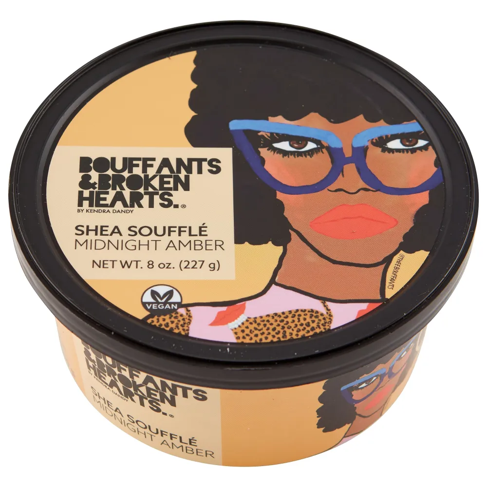 Scented Whipped Shea Butter for Skin | Moisturizing African Raw Shea Butter, Almond Oil and Coconut (Midnight Amber Souffle, 8oz)