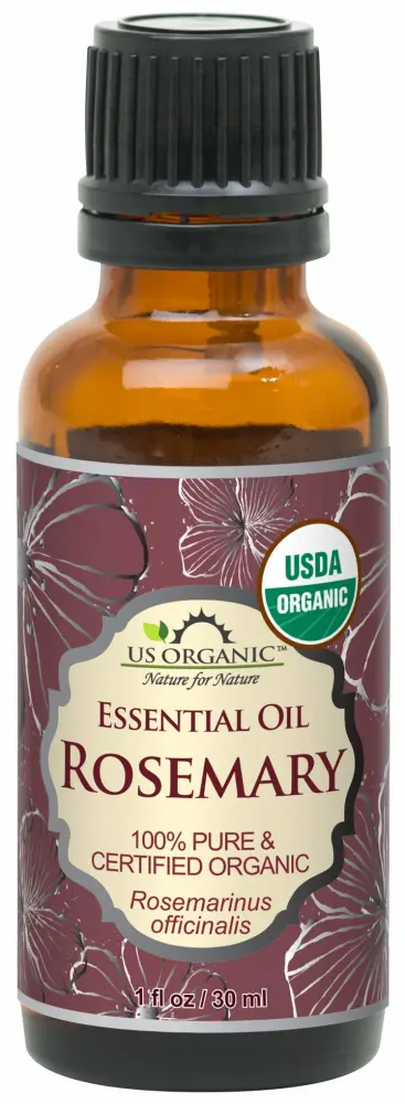 US Organic 100% Pure Rosemary Essential Oil, USDA Certified Organic 100% Pure, Steam Distilled, for Hair Growth, Scalp, Face, Skin, and Aromatherapy (Size Variations Available) (30 ml)