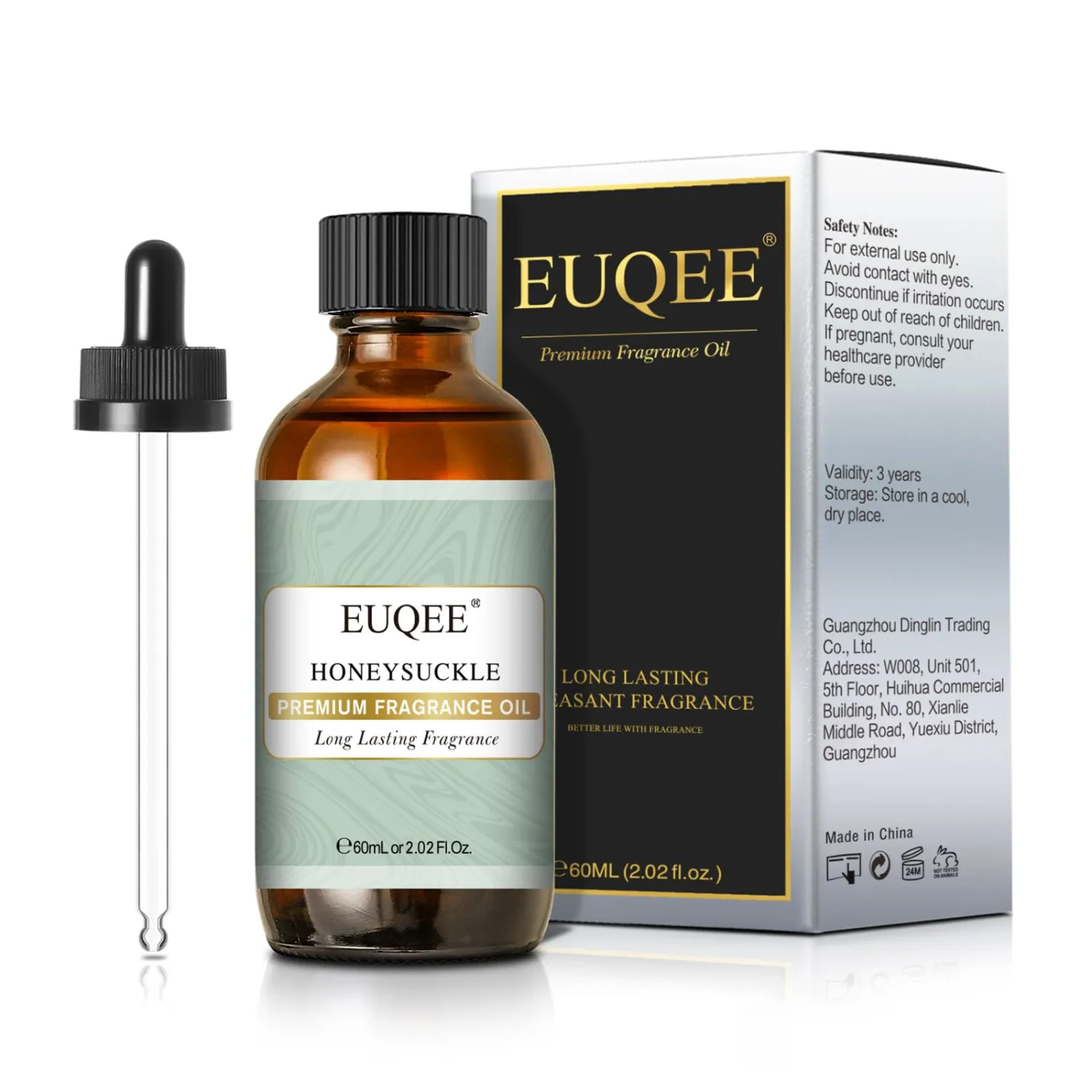 Honeysuckle Fragrance Oil 60 ml Premium Fragrance Essential Oil with Glass Dropper for Candle Making, DIY Bath Bombs, Aromatherapy (2.02 Fl oz)