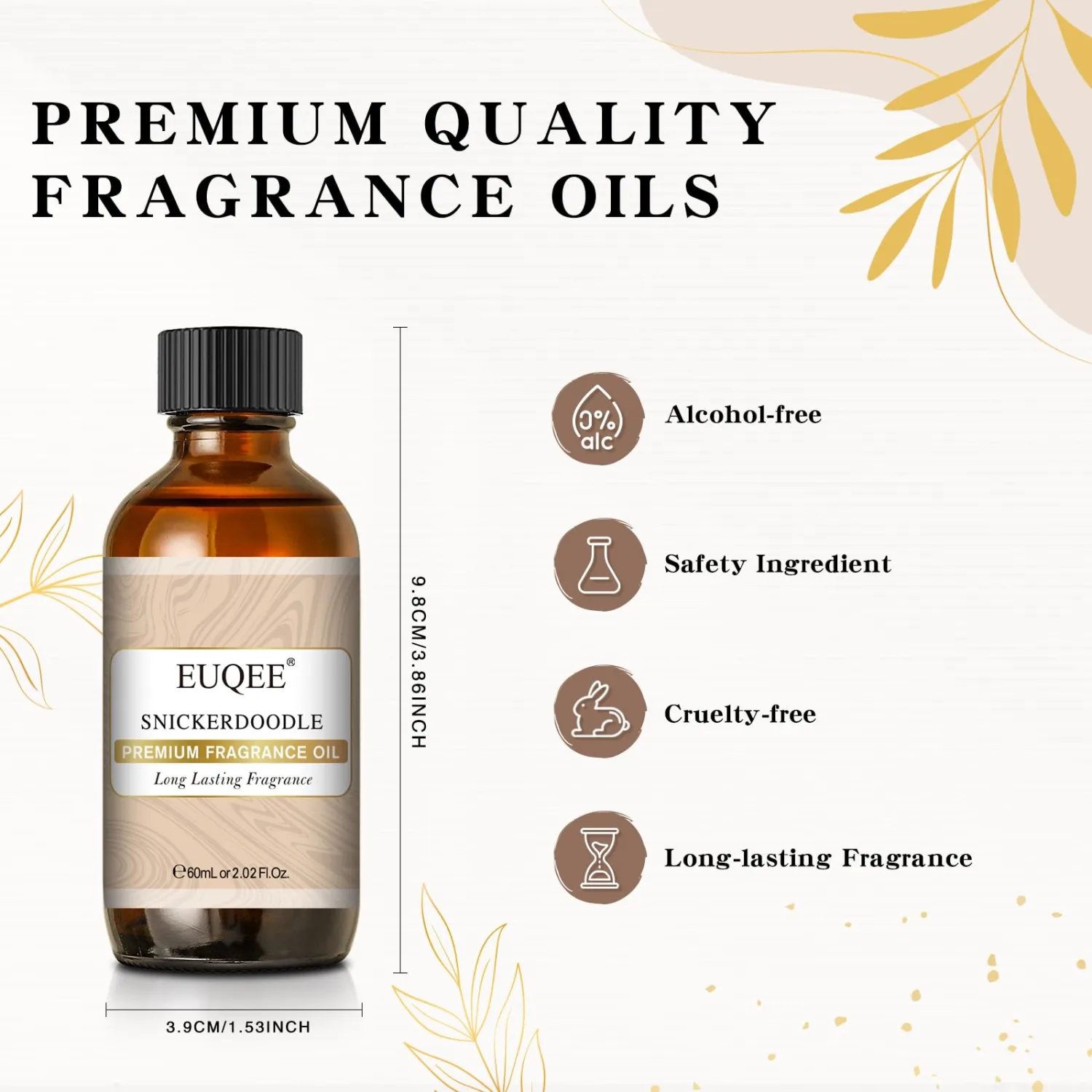 Snickerdoodle Fragrance Oil, Premium Grade Essential Oil with Glass Dropper for Soap Making, Bath Bombs, Diffuser, Home Aromatherapy (2.02 Fl oz/60 ml)