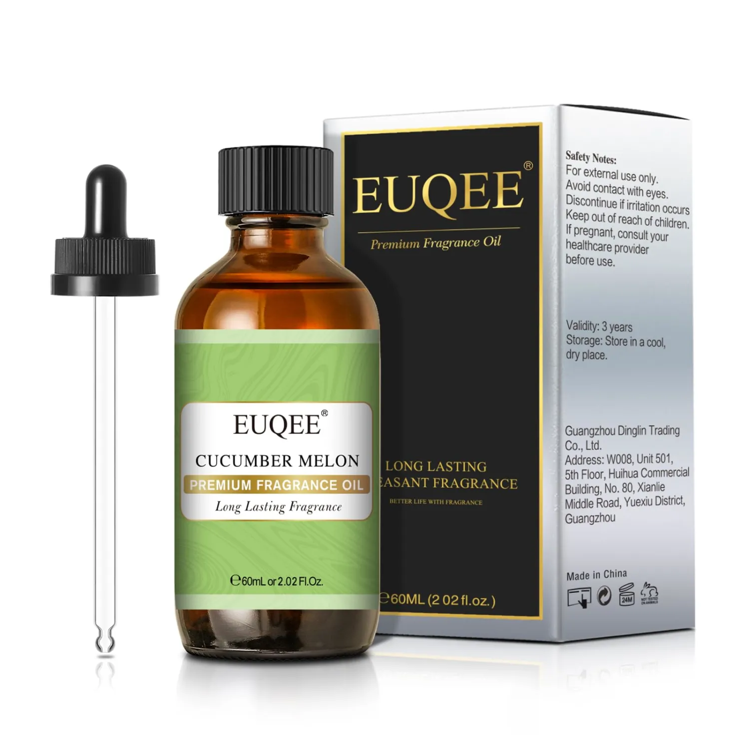 Cucumber Melon Fragrance Oil, Premium Cucumber Melon Essential Oil 2.02 Fl oz/ 60ml with Glass Dropper for Diffuser, DIY Soap, Candle Making