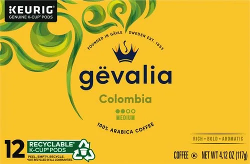 Gevalia Colombia Medium Roast 100% Arabica Keurig K-Cup Coffee Pods (12 ct Box)