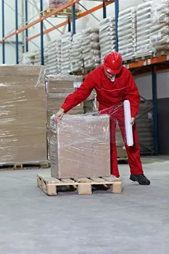 Stretch Film - 4 Roll Clear, 18” x 1100 Feet, 80 Gauge (20 Micron) Industrial Heavy Duty Plastic Shrink Wrap and Dispenser for Packing, Shipping, Pallet, Moving Supplies