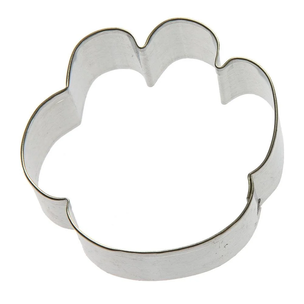 Paw Print Cookie Cutter 2.5 Inch - Made in the USA – Foose Cookie Cutters Tin Plated Steel Paw Print Cookie Mold