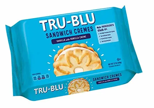 Tru-Blu Vanilla Cookies with Vanilla Creme | No artificial ingredients | No High Fructose Corn Syrup | Made in the USA | 12 Ounce (Pack of 3)