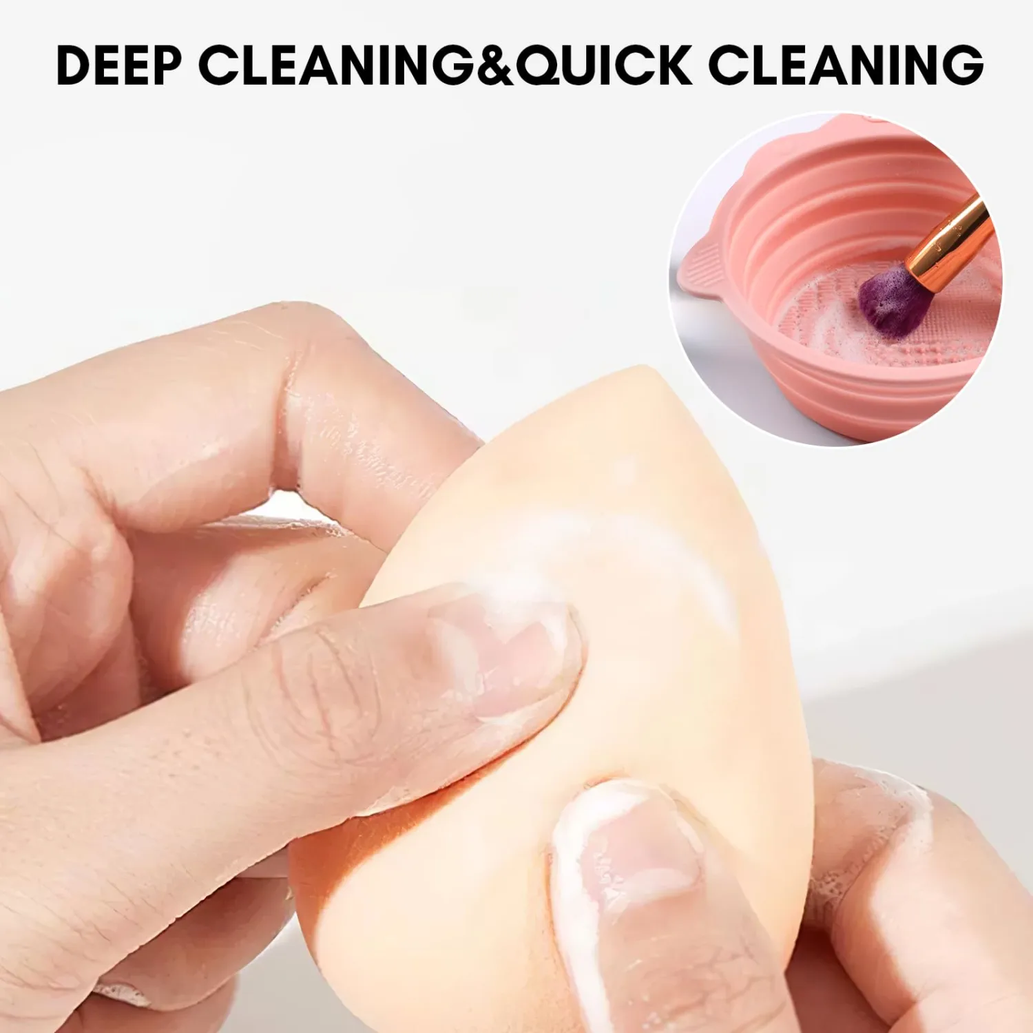 Makartt Makeup Brush Cleaner for Cleaning Makeup Brushes,Sponges and Powder Puff,Makeup Tool Solution-Deep Cleaning & Hypoallergenic,Removes Makeup Cosmetic Residue Cruelty Free(2.02 fl oz)