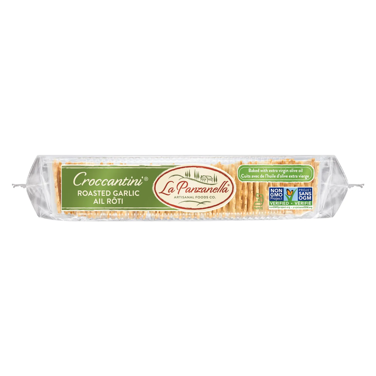 La Panzanella Roasted Garlic mini croccantini cracker, 6 Oz
