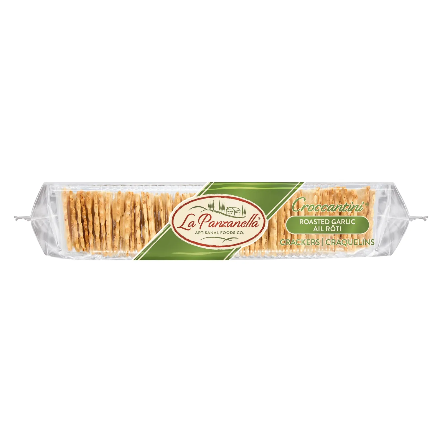 La Panzanella Roasted Garlic mini croccantini cracker, 6 Oz