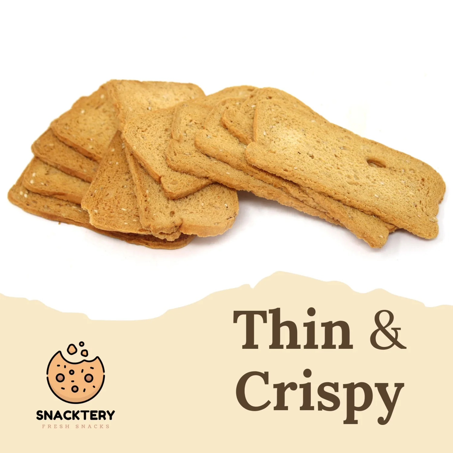 Snacktery Sesame Melba Toast Crackers - Thin and Crispy Flatbread Crackers - Mini Toasts for Dips, Spreads, Salads - 7 Oz