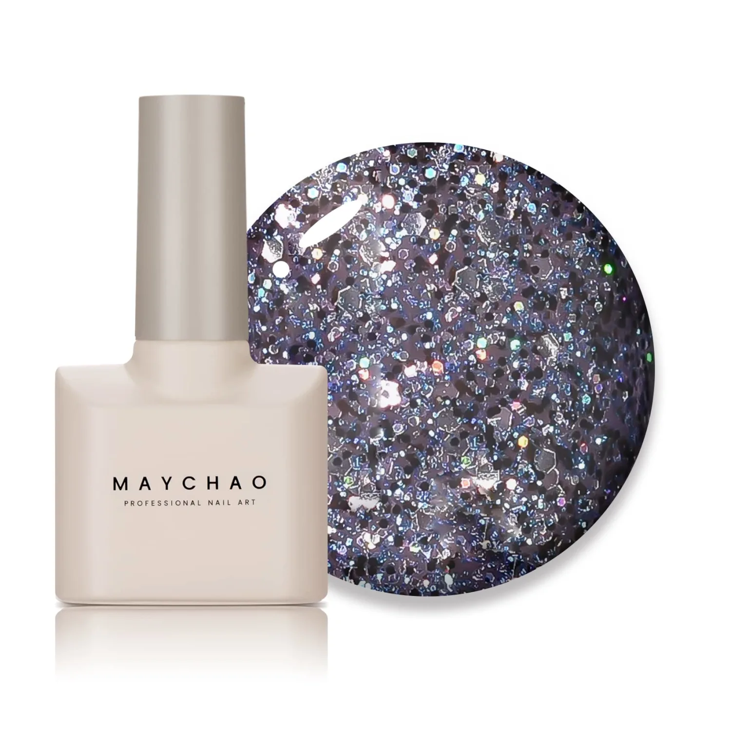 MAYCHAO 15ML Glitter Gel Nail Polish 1Pc Galaxy Glitter Gel Polish Soak Off UV LED Nail Polish Nail Art Starter Manicure Salon DIY at Home, 0.5 OZ