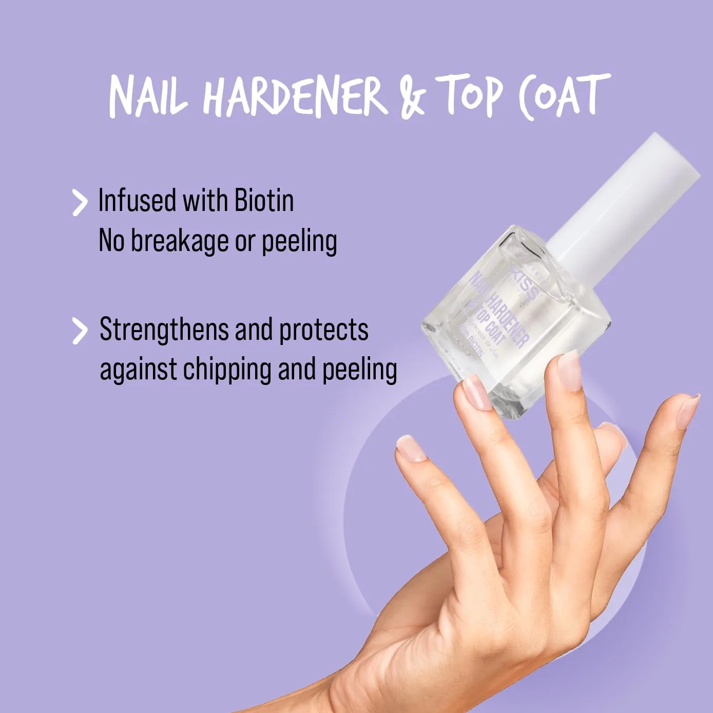 Nail Hardener & Top Coat, Infused with Biotin, Strengthen Nails, Protect Nails, Avoid Breaking and Splitting, Made in Korea