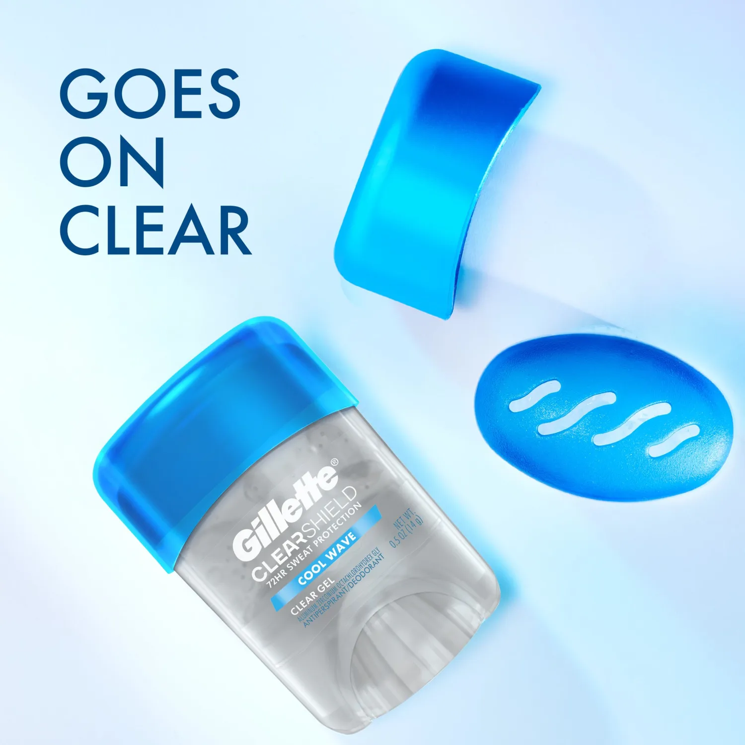 Gillette Antiperspirant and Deodorant for Men, Clear Gel, Cool Wave Scent, 0.5 oz