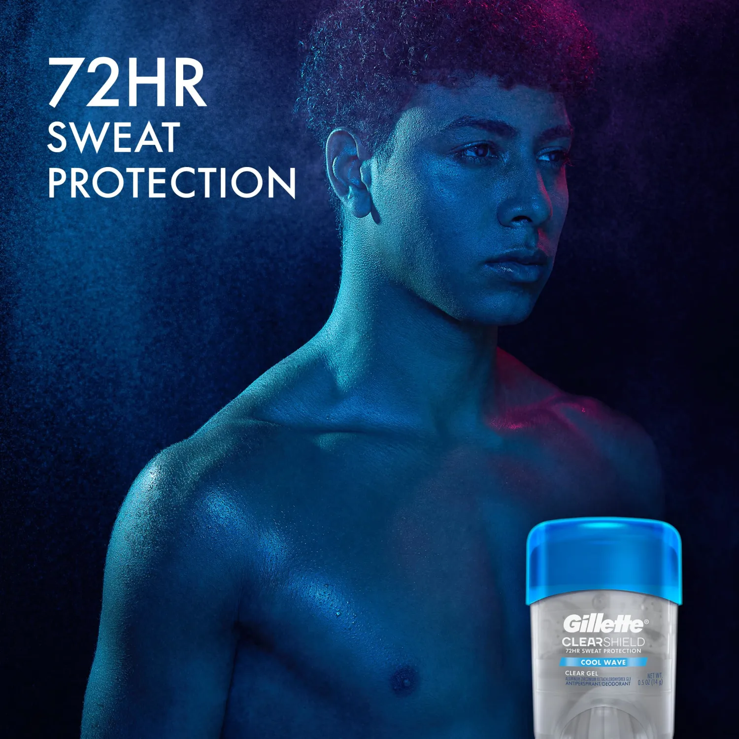 Gillette Antiperspirant and Deodorant for Men, Clear Gel, Cool Wave Scent, 0.5 oz