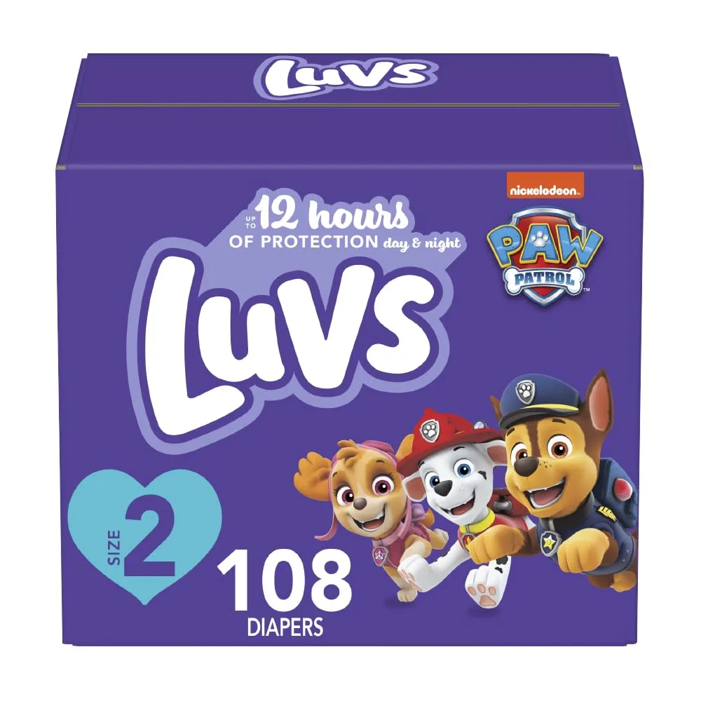 Luvs Diapers - Size 2, 108 Count, Paw Patrol Disposable Baby Diapers