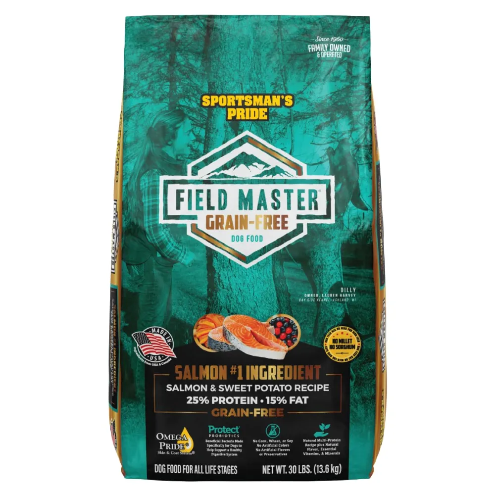 Field Master Grain-Free Salmon & Sweet Potato Recipe Dry Dog Food, 30-lb Bag