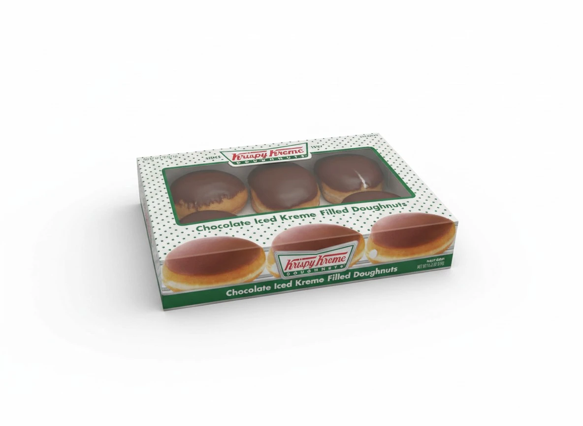 Krispy Kreme 6 Count Chocolate Iced Creme Filled Doughnuts Pack of 2