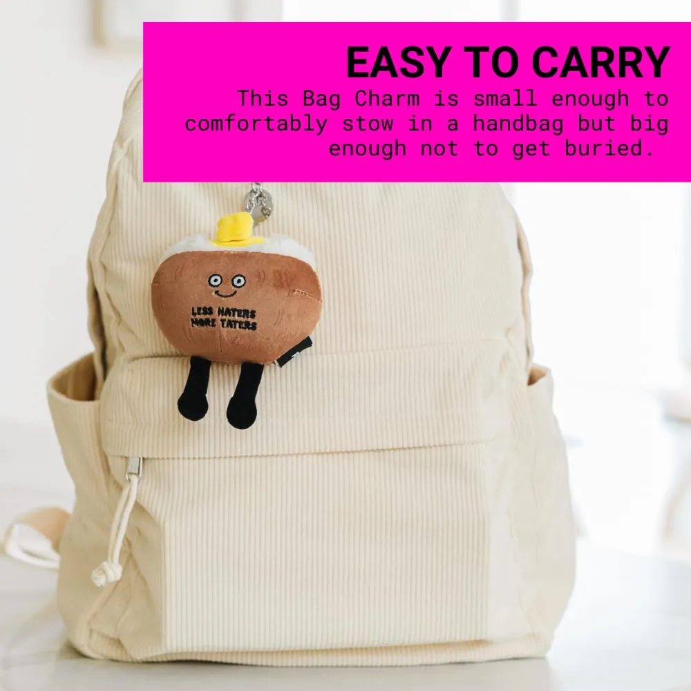 Bag Charm, Plush Accessory and Hanging Decoration for Purse, Handbag, Backpack, Crossbody, Funny Pun Meme Gag Gift, White Elephant, Stocking Stuffer Present, Great for Emotional Support