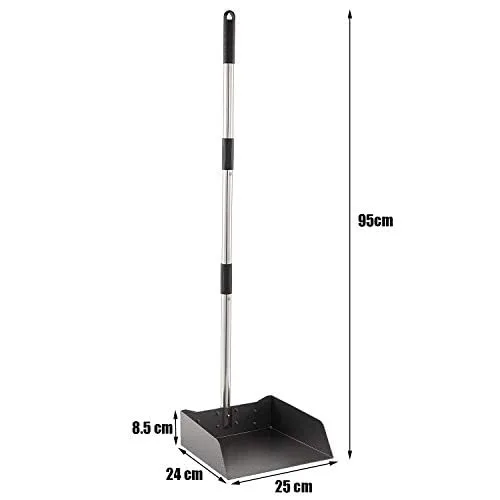 Yangbaga Dust Pans with Long Handle - 39” Heavy Duty Metal Upright Dustpan - Long Handled Stand Up Dustpans - Best Dustpans for Home/Lobby/Shop/Garage/Yard
